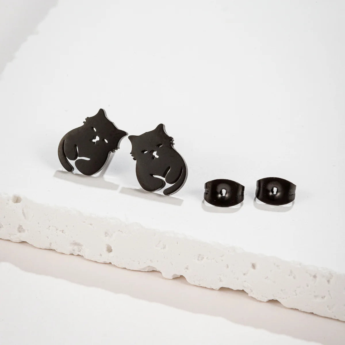 ovely Cat Earings Kitten Stainless Steel Studs for Girls Vivid Small Animal Kitty Jewelry Women Korean Pendientes Mujer