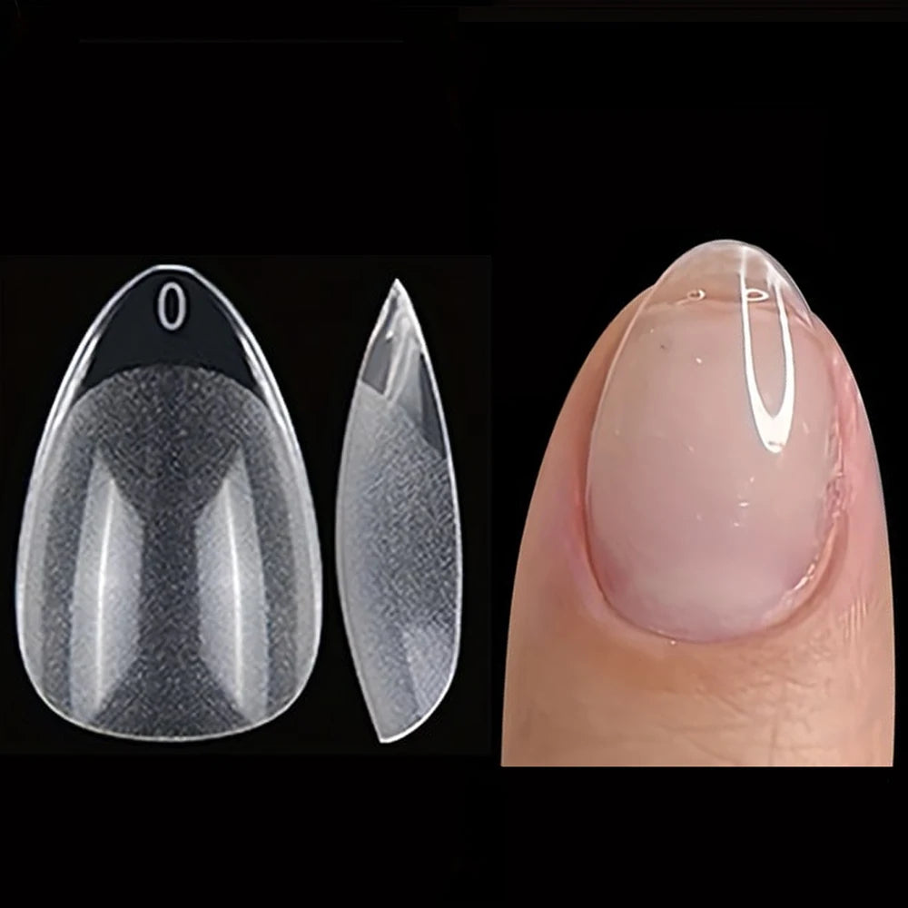 120PCS-Short almond semi-frosted fake nails - perfect for nail design and salon extensions  perfect for dating and everyday wear