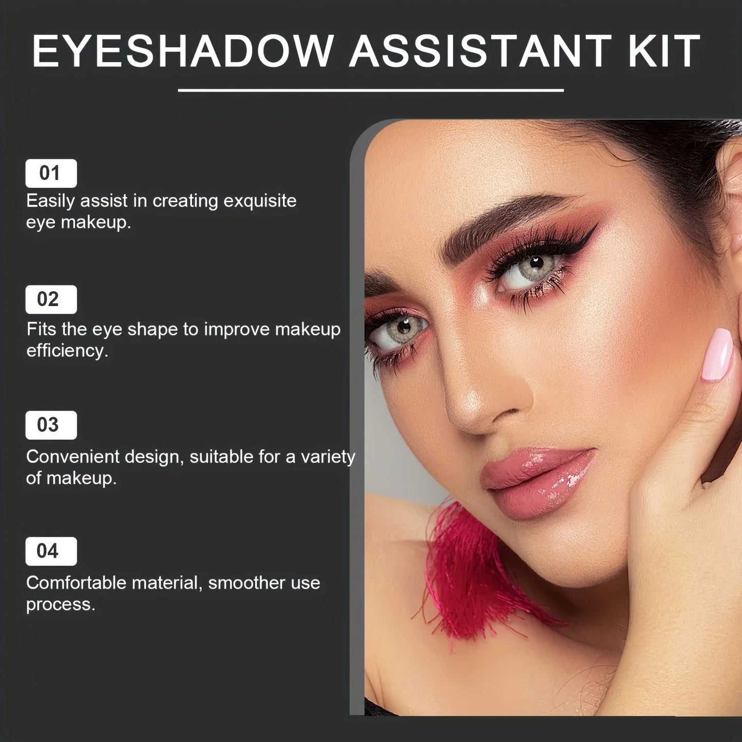 Eye Makeup Assistant - 2 Special Eyeshadow Brushes, Eyeshadow Tools, Quick Makeup Templates, Eyeshadow Molds, Suitable