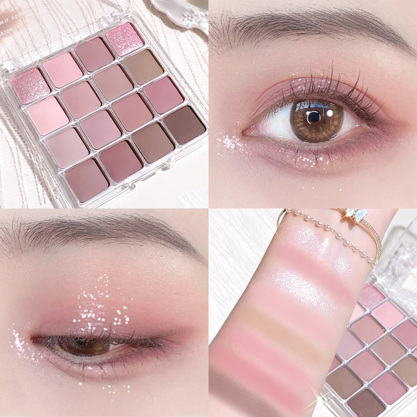 Korean Sunset Eyeshadow Palette – 16-Color Matte & Shimmer Magic Palette