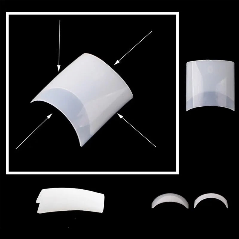 500pcs False Nails Acrylic Press on Nails Coffin Artificial Nails Clear Fake Tips for French Extension Manicure Tool