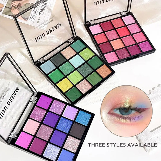 16 Color Rose Palette With Makeup Mirror Pearlescent Matte Glitter Shimmer Pigment Nude Longlasting Eye Shadow