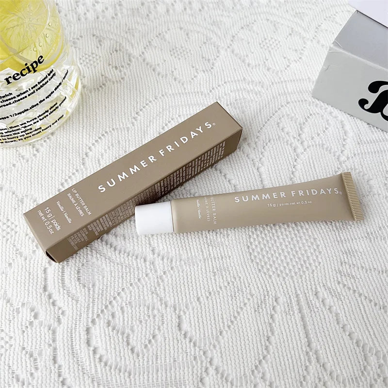 Summer Fridays  Mini Set Lip Balm Vanilla Iced Coffee Lip Gloss Lip Balm Moisturizing Smooth Soft Lips Cosmetics Makeup Lip Care