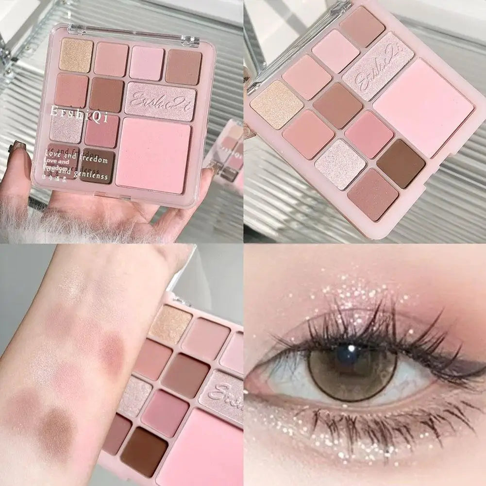 16Colors Pink Mist Eyeshadow Palette High Pigmented Daily Eye Shadow Makeup Eye Shadow Travel Makeup Palette All In One