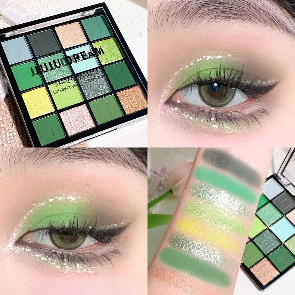 16 Color Rose Palette With Makeup Mirror Pearlescent Matte Glitter Shimmer Pigment Nude Longlasting Eye Shadow