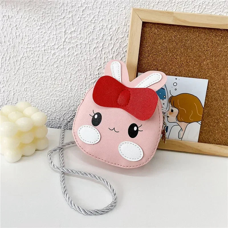 Cute PU Leather Children's Small Shoulder Bags Lovely Cartoon Baby Girls Coin Purse Handbags Princess Accessories Crossbody Bag