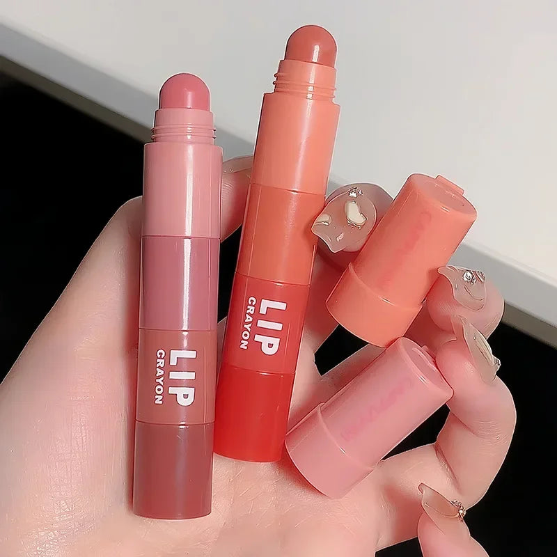 4pcs/set Lipstick Korean Girl Group Crayon Lipstick Long Lasting Matte Lip Makeup Tint Easy To Color 3D Sexy Waterproof Lipgloss