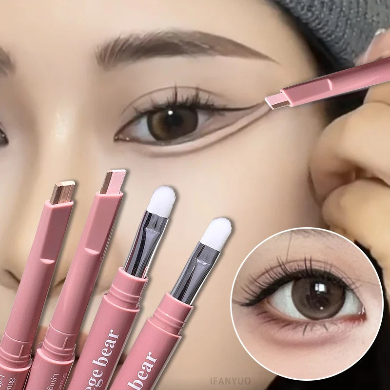 Dual-Tone Lying Silkworm Pencil Matte Highlighting Shadow Pencil Nude Beige Brown Brightening Cream Waterproof Makeup Tool
