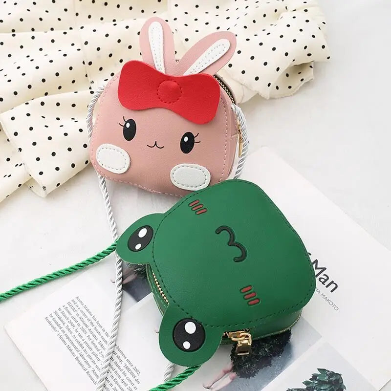 Cute PU Leather Children's Small Shoulder Bags Lovely Cartoon Baby Girls Coin Purse Handbags Princess Accessories Crossbody Bag