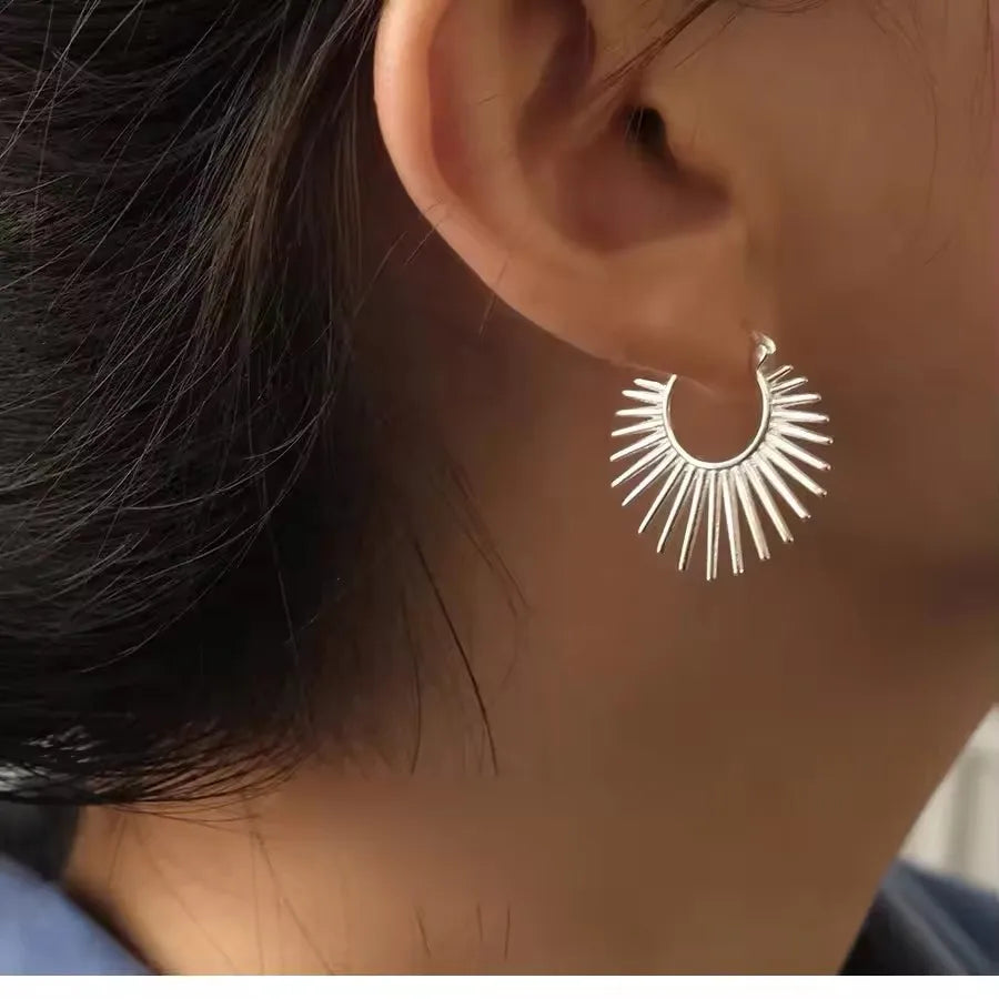VENTFILLE 925 Sterling Silver Star & Moon Hoop Earrings for Women