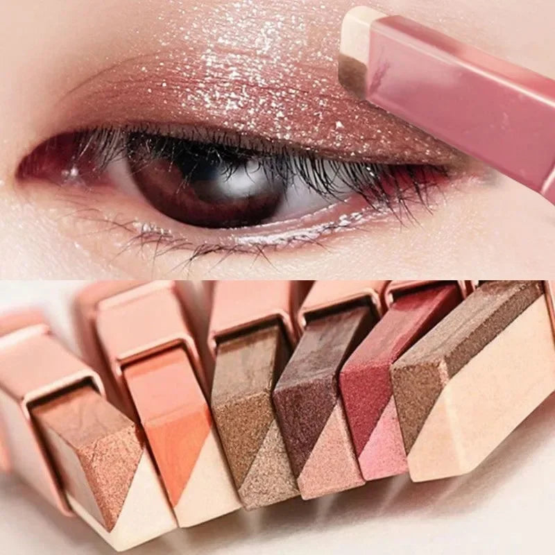 Two Color Gradient Pearly Highlighter Eye Shadow Stick Three Dimensional Natural Without Taking Off Waterproof eyes Makeup girl