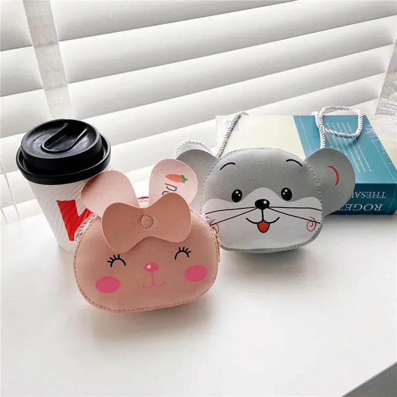 Cute PU Leather Children's Small Shoulder Bags Lovely Cartoon Baby Girls Coin Purse Handbags Princess Accessories Crossbody Bag