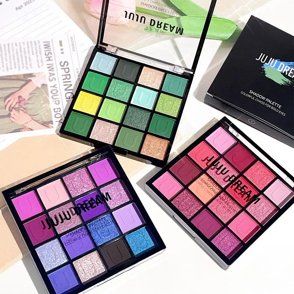 16 Color Rose Palette With Makeup Mirror Pearlescent Matte Glitter Shimmer Pigment Nude Longlasting Eye Shadow