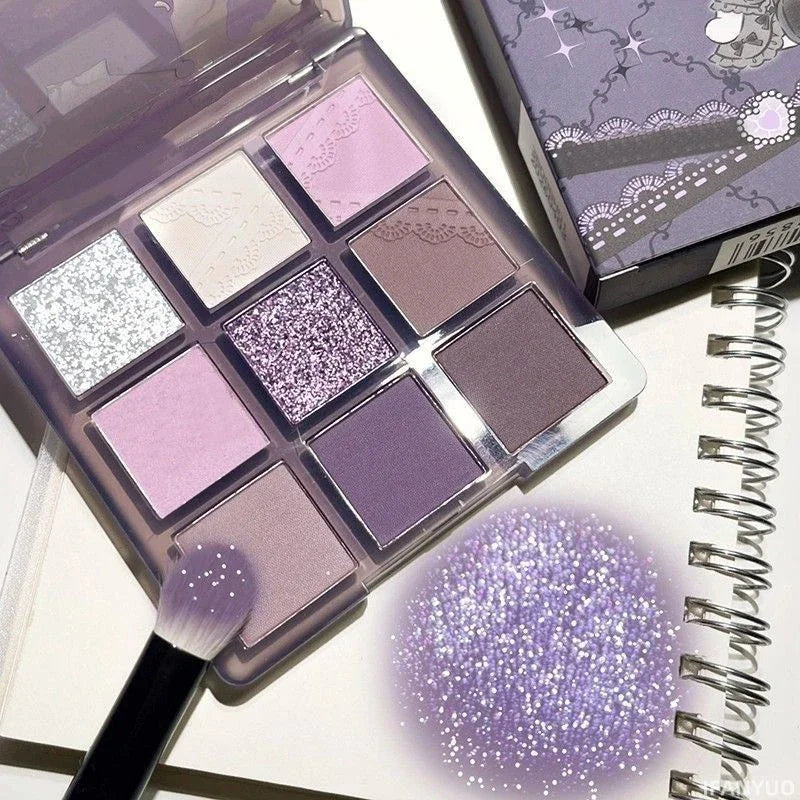 9-Color Eye Shadow Palette Glitter Pearly Eyeshadow Palette Nude Long Lasting Korean Charming Eyes Make Up Palette Cosmetics