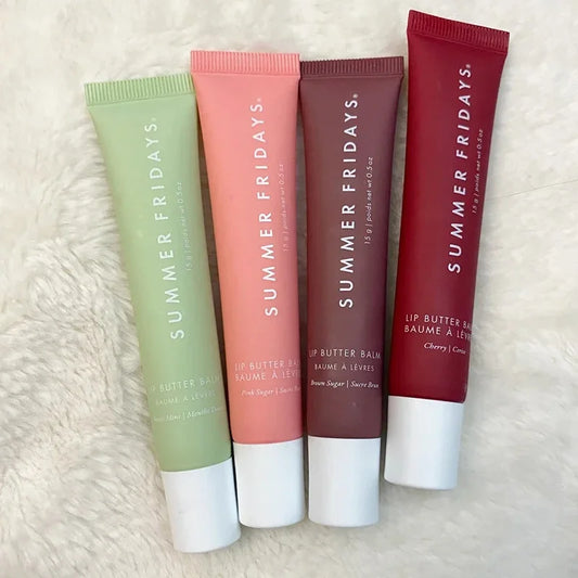 Summer Fridays  Mini Set Lip Balm Vanilla Iced Coffee Lip Gloss Lip Balm Moisturizing Smooth Soft Lips Cosmetics Makeup Lip Care