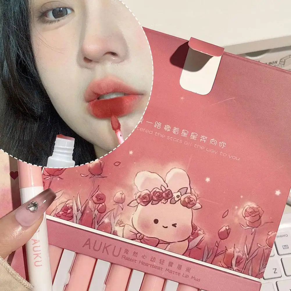 6 PCS Matte Lip Mud Waterproof Long Lasting Makeup Set For Women Lipsticks Set Free Shipping Korean Make Up Beauty Cosmetics