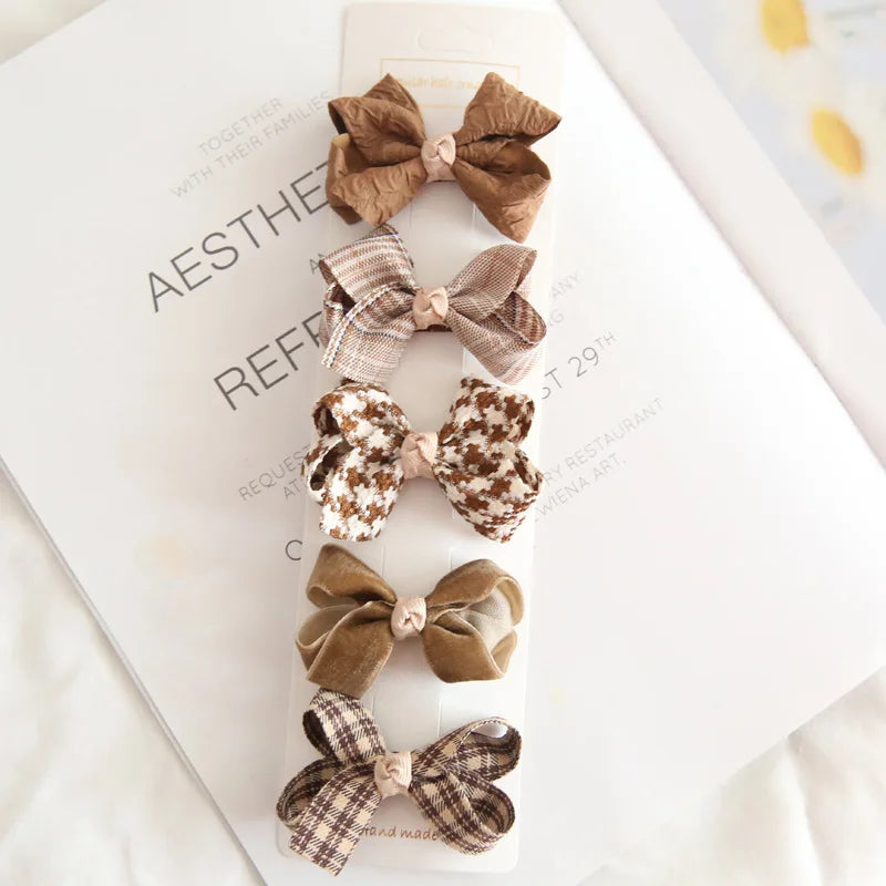 Hair clips for Children Children's Headwear Baby Hair Accessories Clip Bows For Girls All Cloth Hairpin