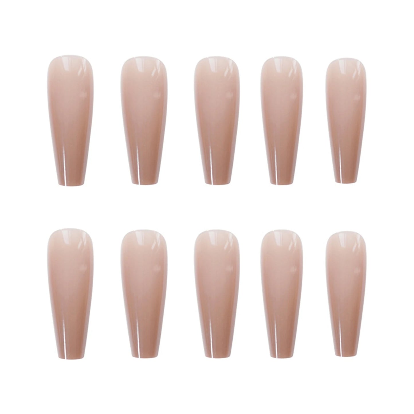 24PCS/Box 2022New Artificial Nails With Glue Milky White Pink Gradients Long Ballet Full Cover Acrylic Nail Stick Fake Nail Tips