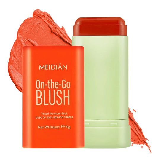 1pc Face Blush Cream Stick Korean Makeup Cosmetic Waterproof Long Lasting Lipstick Red Matte Blush Stick  Makeup Cream Blush