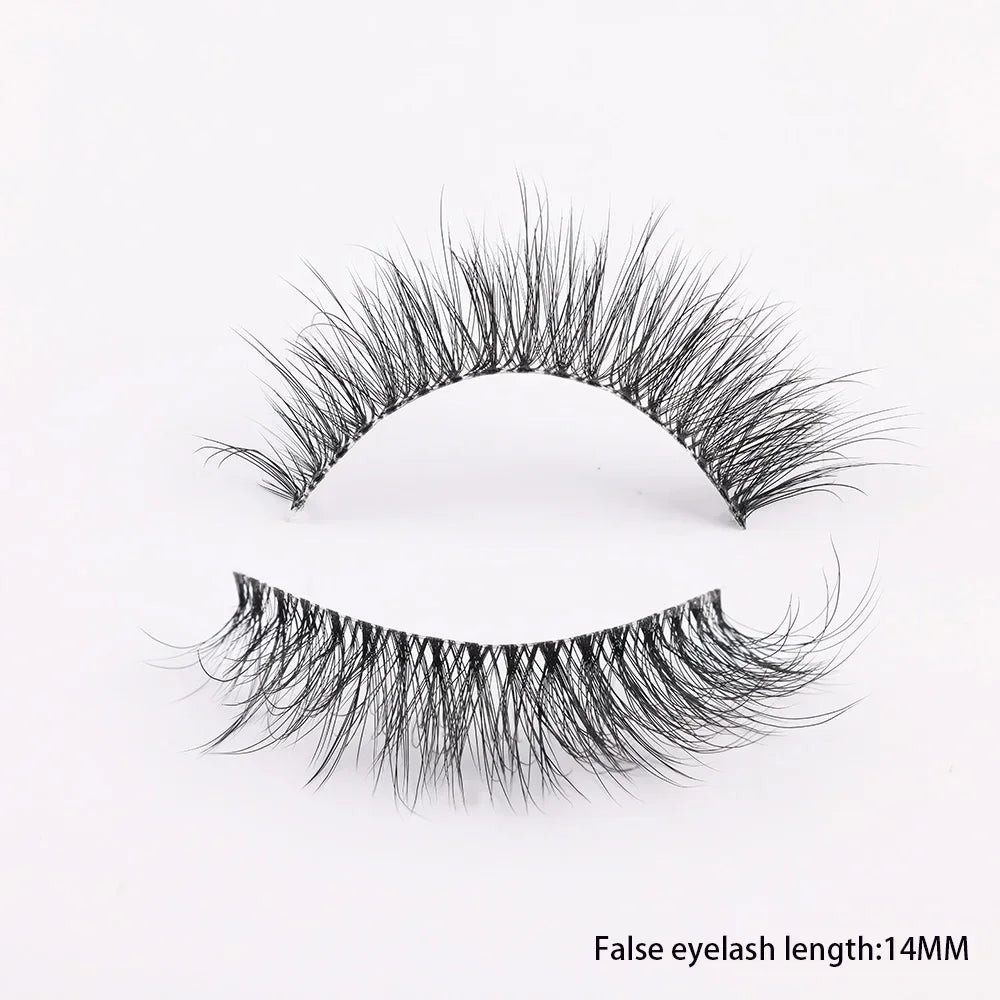Clear Band Eyelashes Natural Fluffy 3D Mink Lashes D Curl  Volume Wispy False Eyelashes With Clear Band Soft  Reusable Lashes