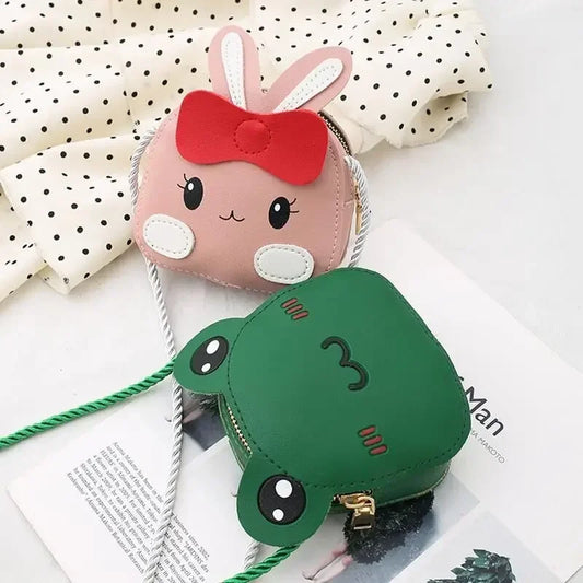 Cute PU Leather Children's Small Shoulder Bags Lovely Cartoon Baby Girls Coin Purse Handbags Princess Accessories Crossbody Bag