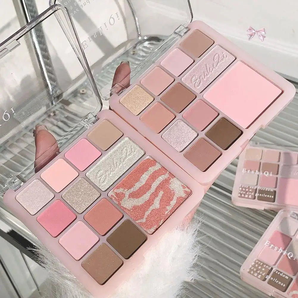 16Colors Pink Mist Eyeshadow Palette High Pigmented Daily Eye Shadow Makeup Eye Shadow Travel Makeup Palette All In One