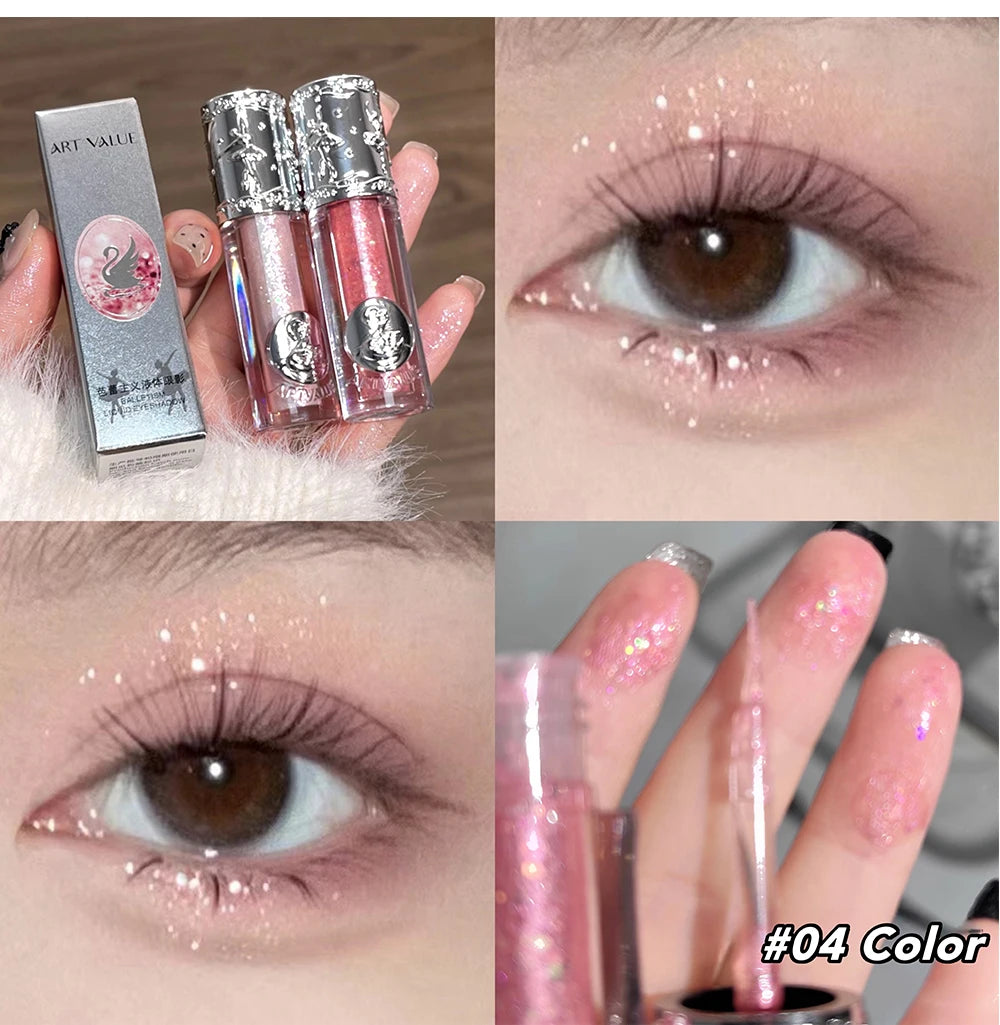 Liquid Eyeshadow Pearlescent Shimmer Silkworm Glitter Eyes Korean Makeup Fine Sparkling Eye Shadow Eyeliner Highlighter Cosmetic