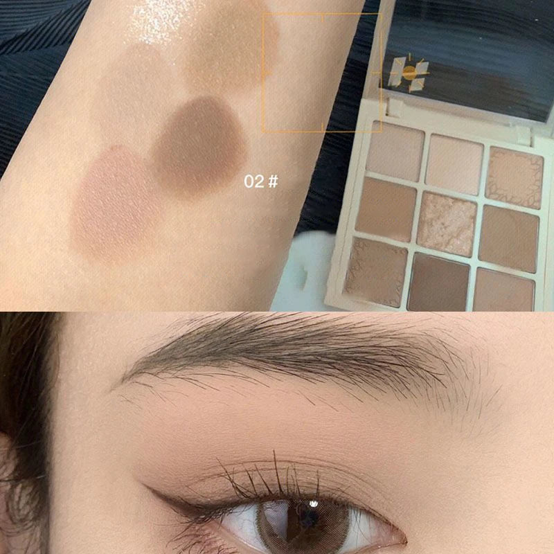 9 Color Eyeshadow Daily Makeup Brown Eye Shadow Palette Shimmer Matte Lasting Pearl Fine Shimmer Earth Color Eye Shadow Korean