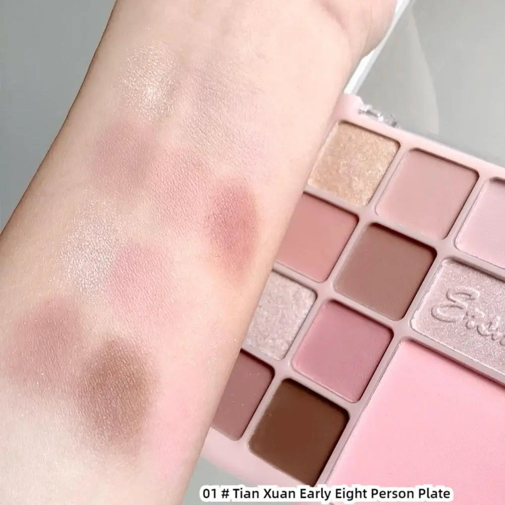 16Colors Pink Mist Eyeshadow Palette High Pigmented Daily Eye Shadow Makeup Eye Shadow Travel Makeup Palette All In One