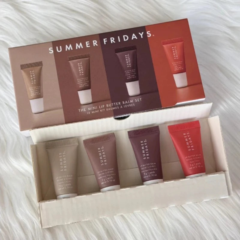 Summer Fridays  Mini Set Lip Balm Vanilla Iced Coffee Lip Gloss Lip Balm Moisturizing Smooth Soft Lips Cosmetics Makeup Lip Care