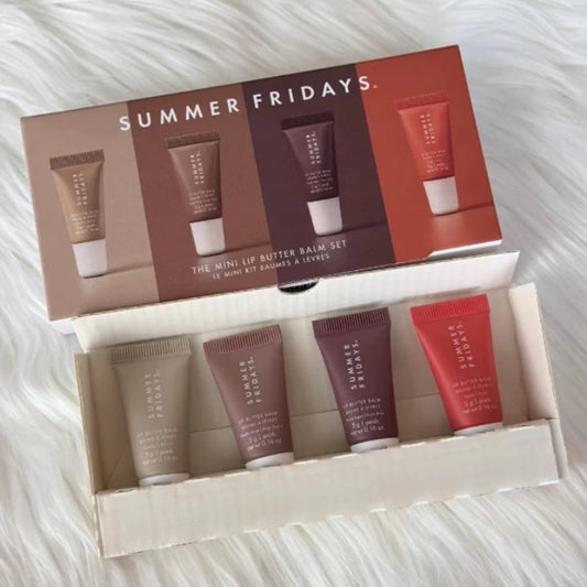 Summer Fridays  Mini Set Lip Balm Vanilla Iced Coffee Lip Gloss Lip Balm Moisturizing Smooth Soft Lips Cosmetics Makeup Lip Care