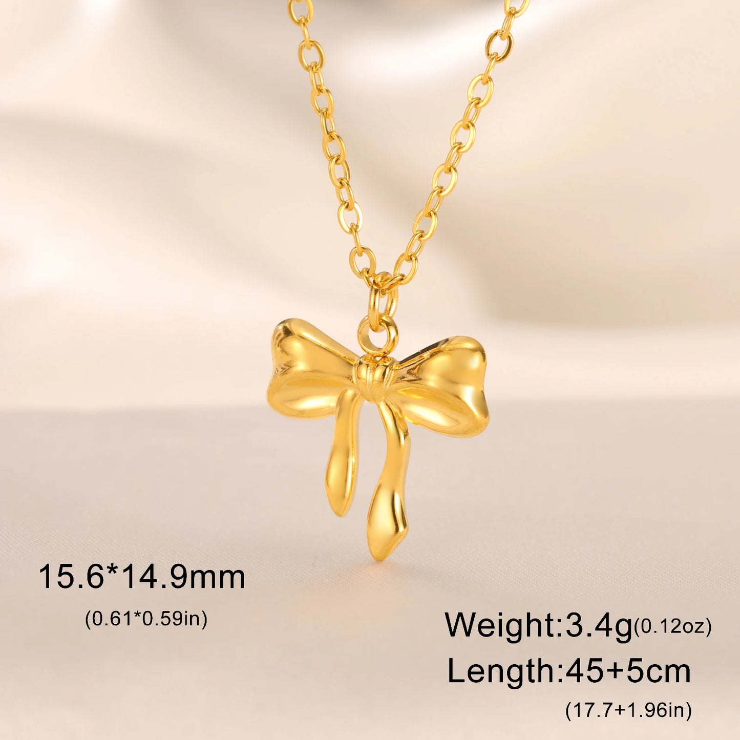 Romantic Bowknot Necklace – Korean Kpop Stainless Steel Choker for Women