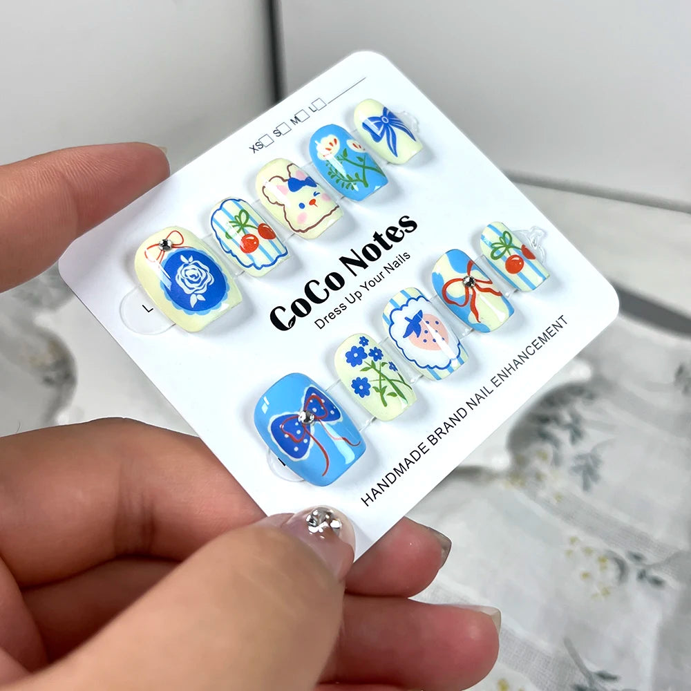 Handmade Press On Nails Reusable Decoration Fake Nail Full Cover Artificial Manicuree Wearable Nails CN003