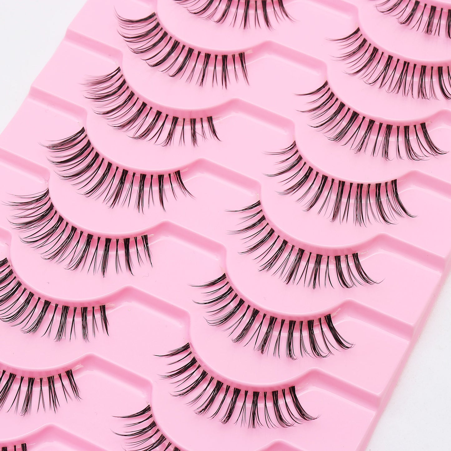 DINGSEN 10Pairs Clear Band Anime Natural False Eyelashes Manga Lashes False Eyelashes Korean Makeup Wholesale Fake Eyelashes