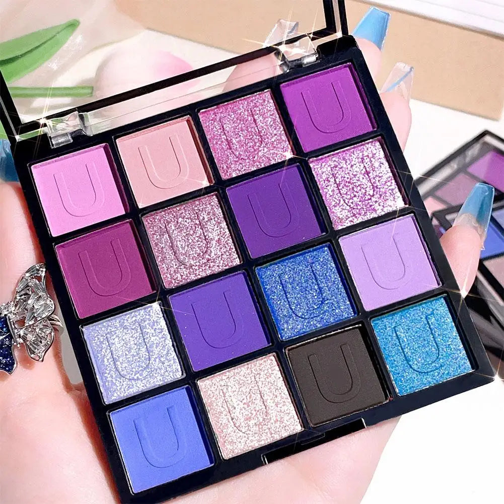 16 Color Rose Palette With Makeup Mirror Pearlescent Matte Glitter Shimmer Pigment Nude Longlasting Eye Shadow