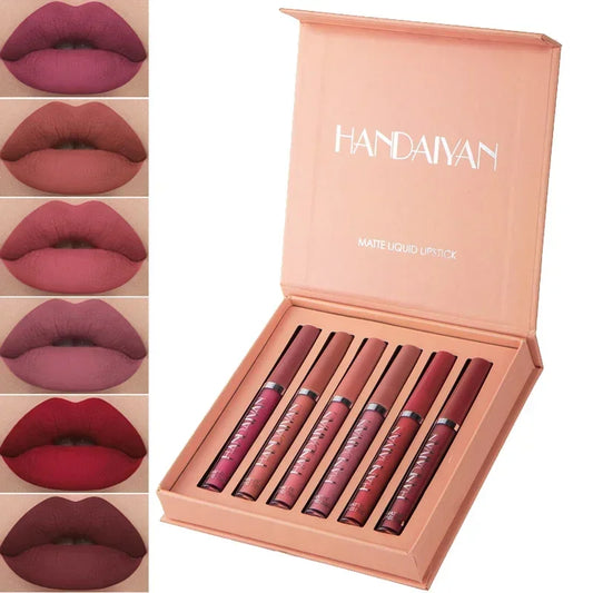 HANDAIYAN Matte Lipstick Set – 1/6 PCS Waterproof, Long Lasting & Non-Stick