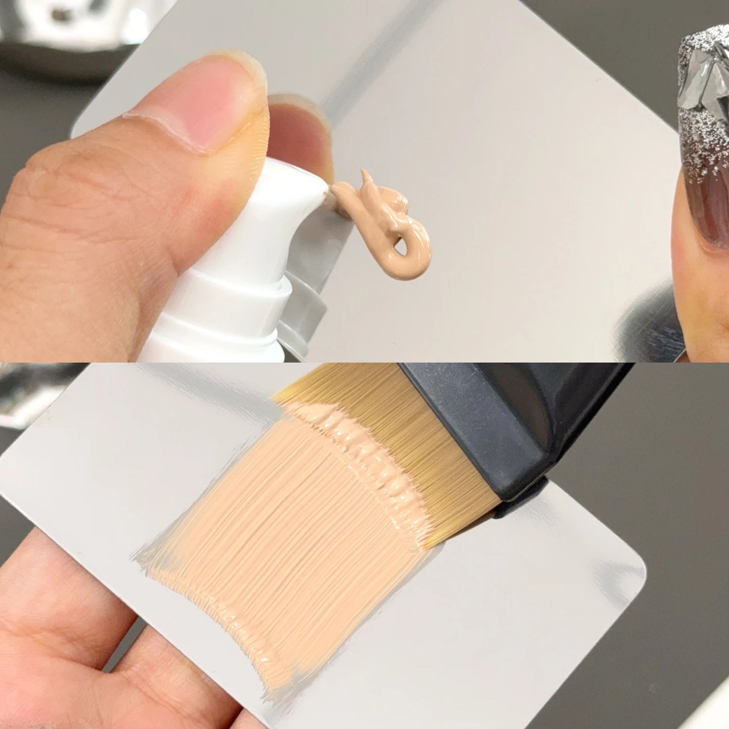 3pcs Foundation Makeup Tools Kit Concealer Brush Powder Puff and Cream Palette Portable Makeup Blending Tool for Travel Daily