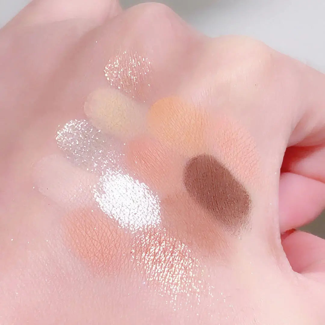 Gliter Love Heart Pink Eyeshadow Palette Natural Cool Tone Low Saturation Eye Shadow Pallet Brown Korean Makeup Cosmetic