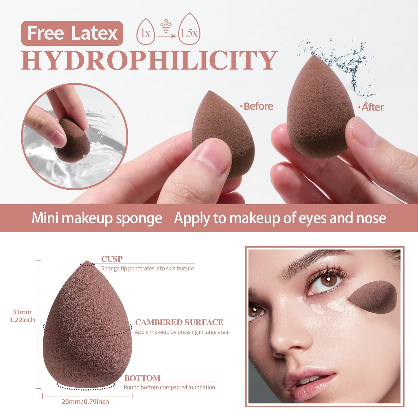 Makeup Brushes with Case For Travel Cosmetic Tools Foundation Concealer Blush Eyeshadow Brush with Led Light Mirror