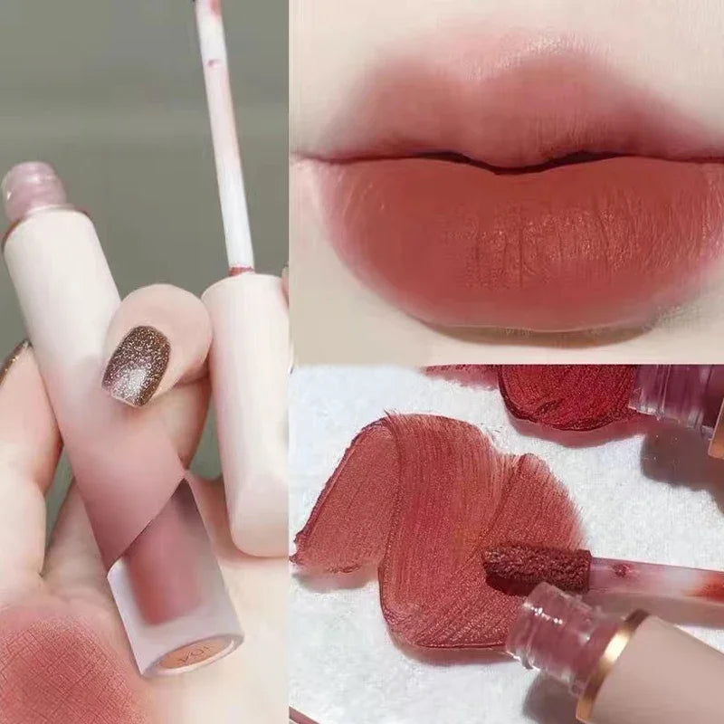 Velvet Matte Lipstick Cream Sexy Red Lip Tint Moisturizing Long Lasting Lip Gloss Waterproof Makeup Korean Cosmetics 6 Color