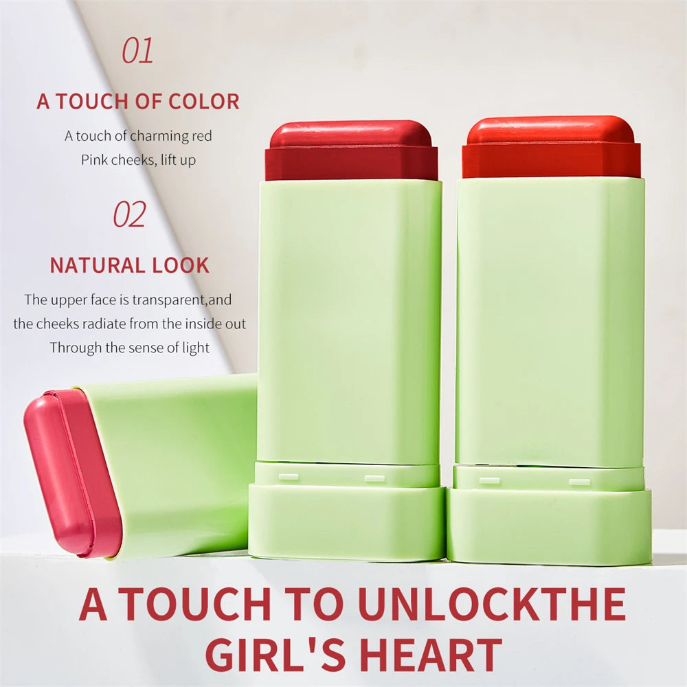 1pc Face Blush Cream Stick Korean Makeup Cosmetic Waterproof Long Lasting Lipstick Red Matte Blush Stick  Makeup Cream Blush