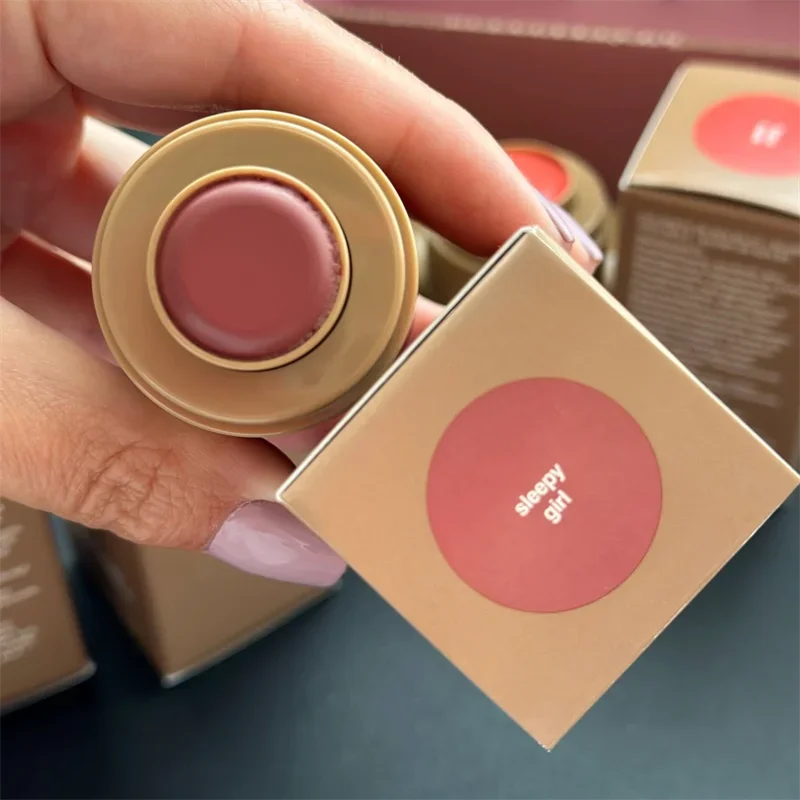 Rhodee Blusher Rouge Powder Pocket Blush Lip Gloss Cheek Hydrating Stick Natural Cream Lipstick Cheek Easy Apply Color Makeup