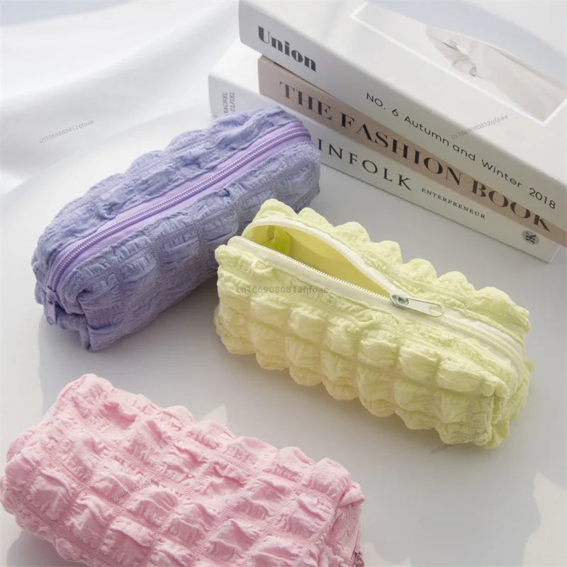 Cute Puffs Pencil Case Bag For Girls Boys Kawaii Stationery Bag Pen Pouch Box Large Capacity Student Back To School Supplies