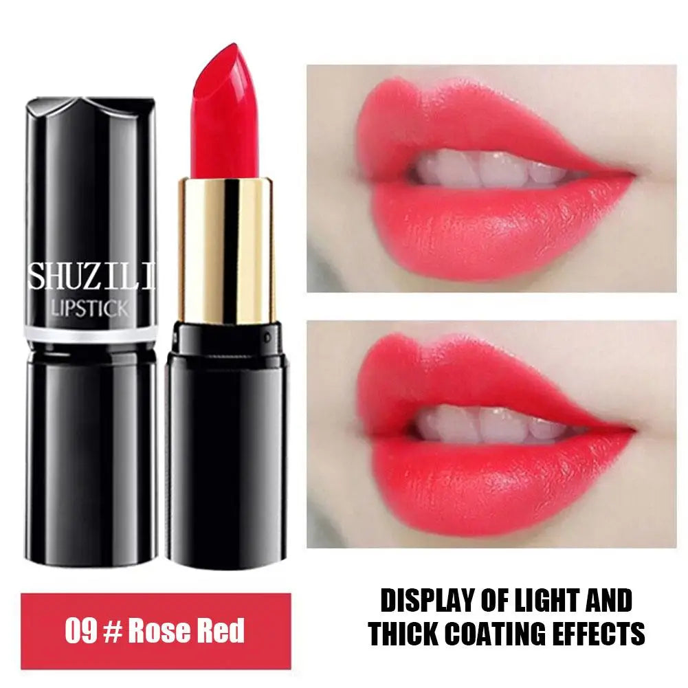 SHUZILI Moisturizing  Lipstick Velvet High Quality Lipsticks Shiny Professional Korean Makeup Cosmetic For Lip Women