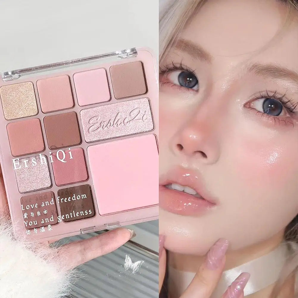 16Colors Pink Mist Eyeshadow Palette High Pigmented Daily Eye Shadow Makeup Eye Shadow Travel Makeup Palette All In One