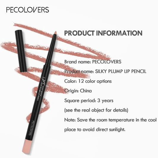 Matte Red Lipliner & Lipstick Pencil – Waterproof, Moisturizing, 12 Shades