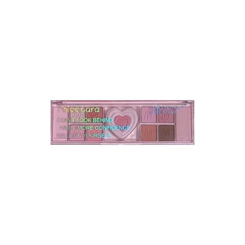 Gliter Love Heart Pink Eyeshadow Palette Natural Cool Tone Low Saturation Eye Shadow Pallet Brown Korean Makeup Cosmetic