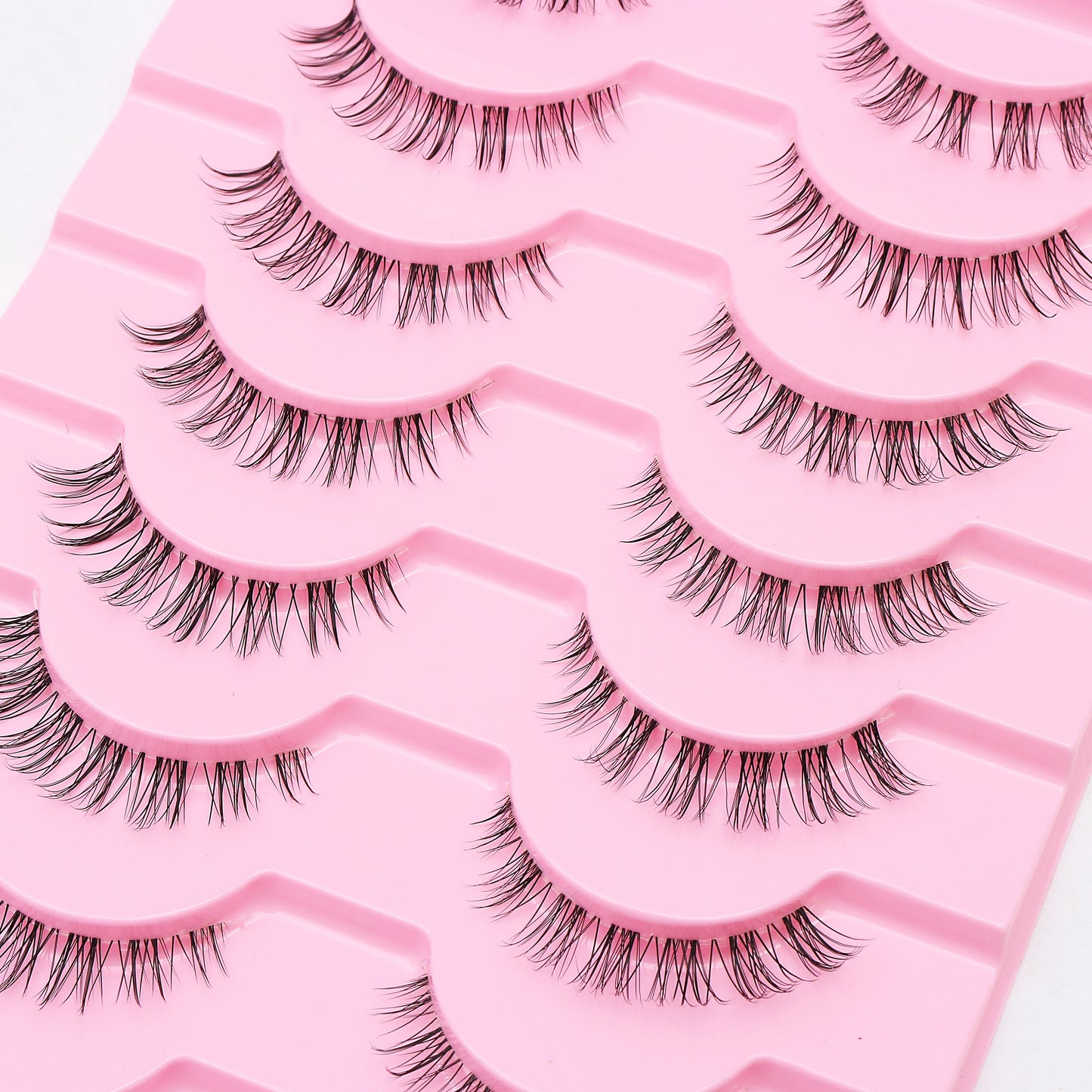 DINGSEN 10Pairs Clear Band Anime Natural False Eyelashes Manga Lashes False Eyelashes Korean Makeup Wholesale Fake Eyelashes