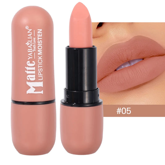 Velvet Nude Lipstick 6 Colors Matte Waterproof Moisturizing Lasting Sexy Red Lip Non-Stick Cup Makeup Lips Tint Cosmetics Beauty