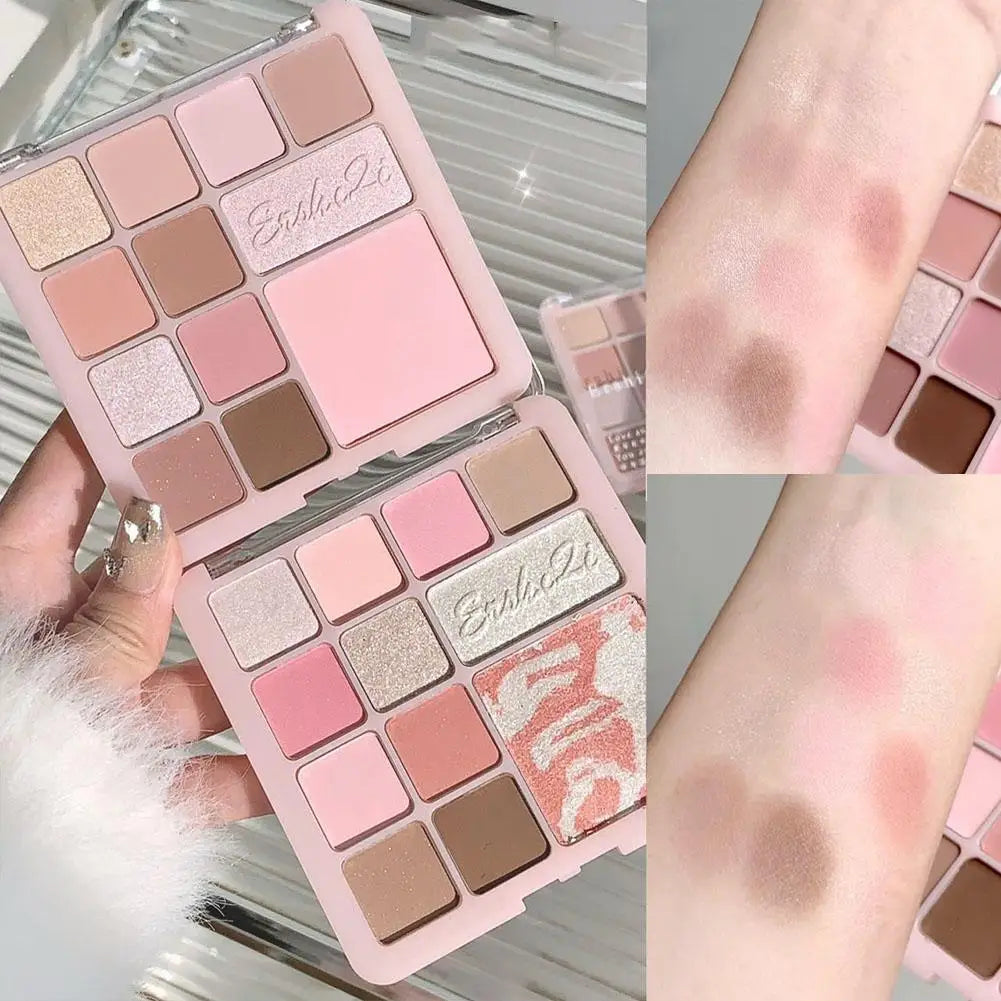 16Colors Pink Mist Eyeshadow Palette High Pigmented Daily Eye Shadow Makeup Eye Shadow Travel Makeup Palette All In One